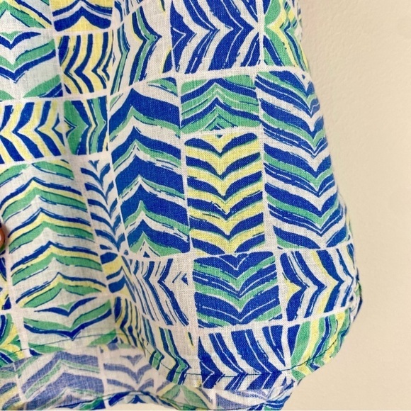 Vineyard Vines Linen Blend blue white pull on shorts size L - Picture 3 of 9
